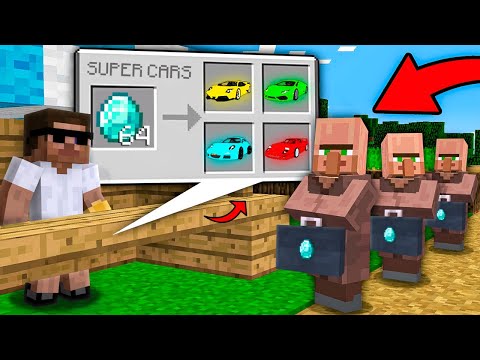 Selling SUPER CARS to Villagers in Minecraft 🚗🚗