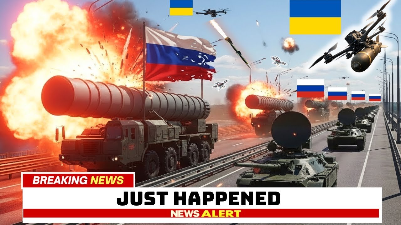 Ukrainian STRIKE Russia’s $1,350,000,000 S400 & Pantsir-S1 Convoy on a Bridge — Then...| Russian War