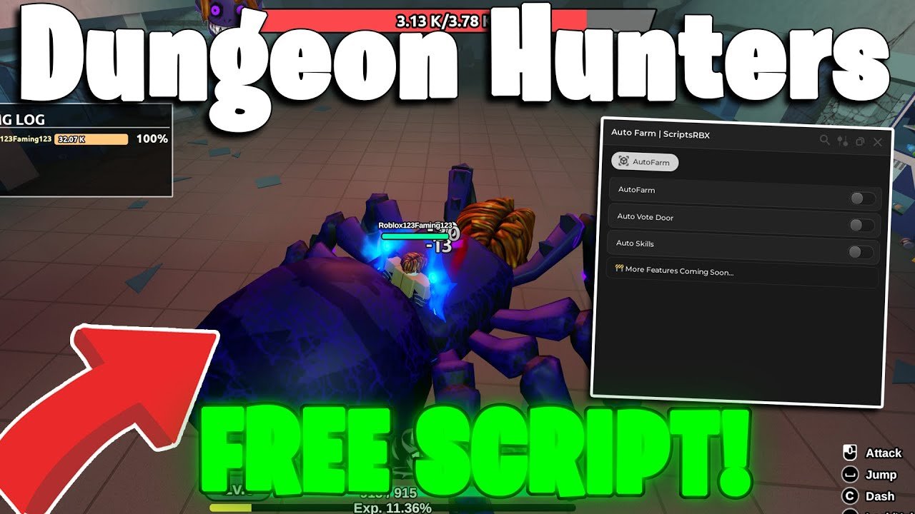 Dungeon Hunters [BETA] Script 🤯 AUTO FARM + KILL AURA + INF PERKS (NO KEY!)