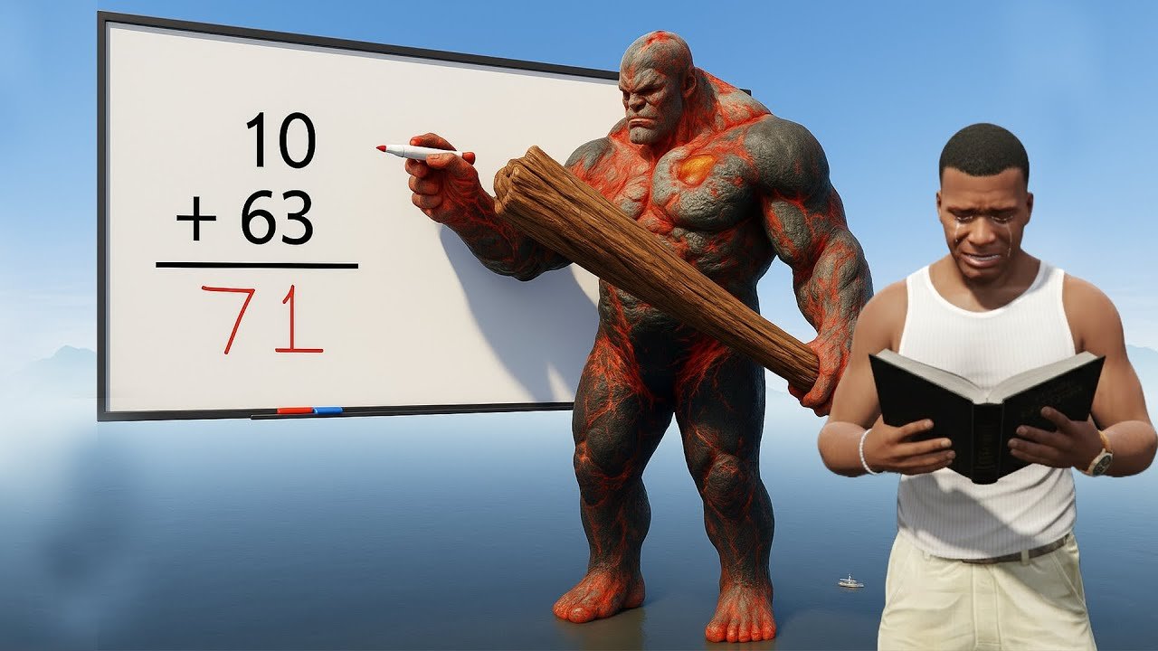 Franklin Take Math Addition Test With lava God Pukki Shinchan in GTA 5