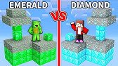 Mikey Emerald vs JJ Diamond Skyblock Chunk Survival Challenge - Minecraft Maizen