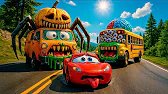 Lightning McQueen Car Eater vs Spider Pumpkin Eater & Zombie Bus Eater Epic Escape | BeamNG.drive