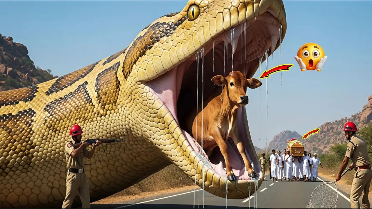 Brave Heroes Save Helpless Calf from GIANT Python's Terrifying Attack