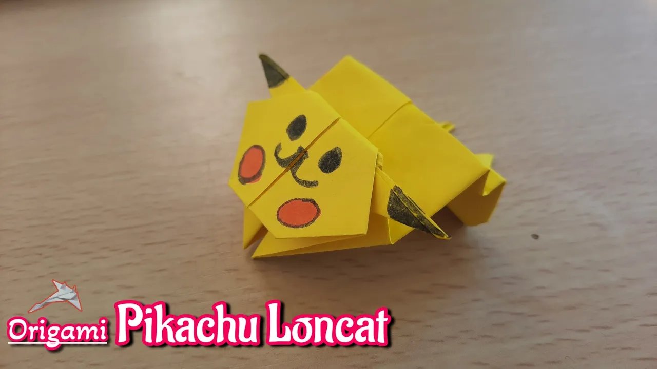 Origami Pikachu Loncat | How to make Origami Jumping Pikachu
