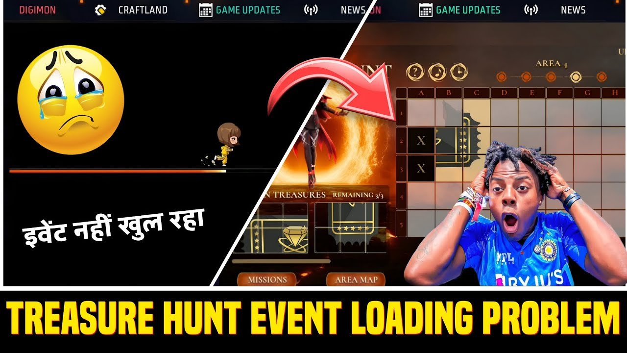 Treasure Hunt Event Khul / Open Nahi Raha Kya Kare | FF Treasure Hunt Event Black Screen Problem