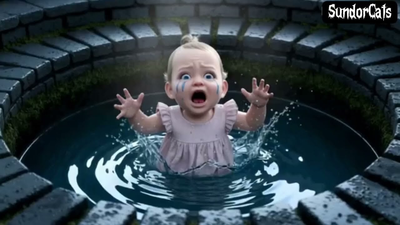 The BABY falls into water well, need help 😥 #cat #baby