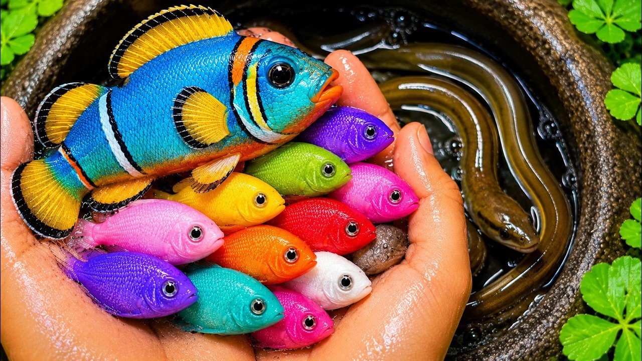 Catch colorful ornamental fish in a small pond:turtles, goldfish, platy fish, betta fish, koi fish🐠🐬