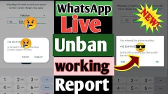 Whatsapp banned My number solution | WhatsApp unban working report