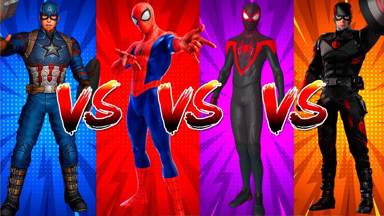 SUPERHERO DANCE CHALLENGE Captain America vs Spiderman vs Black Spiderman vs Hydra Captain America