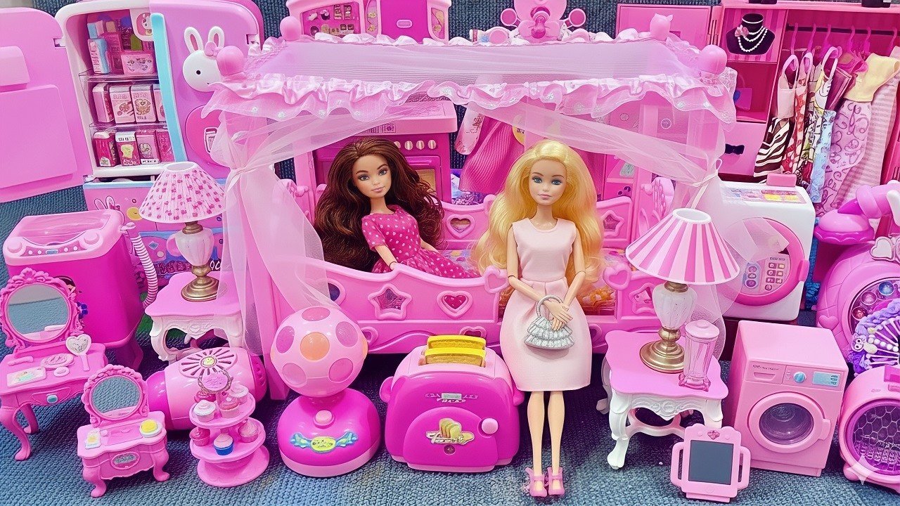 10 Minutes Satisfying Unboxing Cute Barbie Family Play Set, Royal Princess Home Toys Review