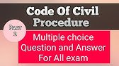 Code of Civil Procedure solved paper Part 2 | section 1 to 8| chapter wises | law study