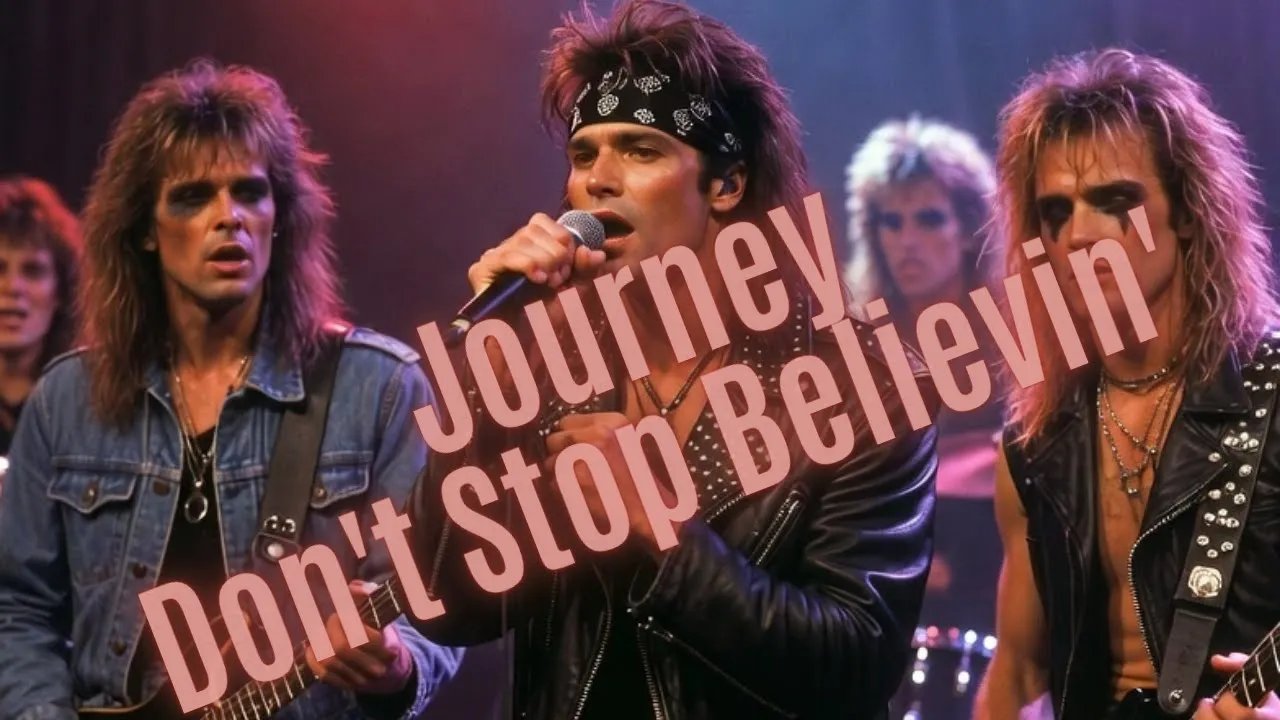Don't Stop Believin' - Journey (90s Glam Metal AI Cover)