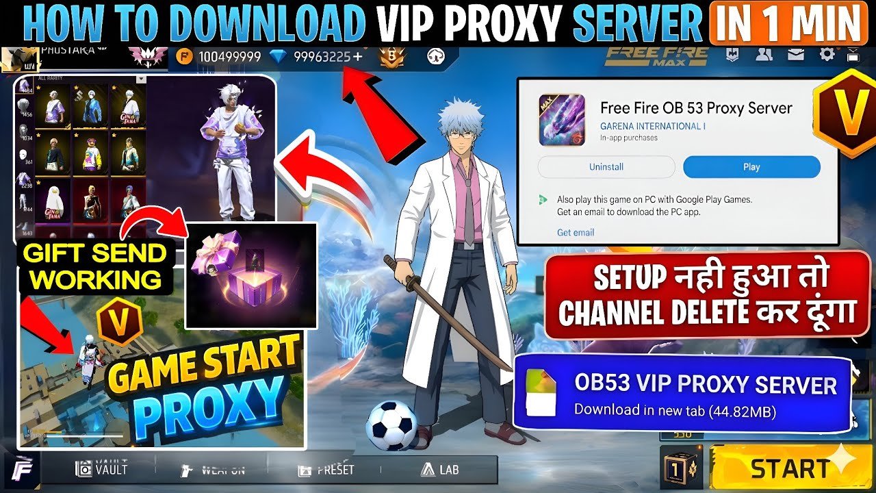 How To Download OB53 Proxy Server In Free Fire 💯😱🔥 | Download Free Fire Vip Proxy Server in 1 Minute