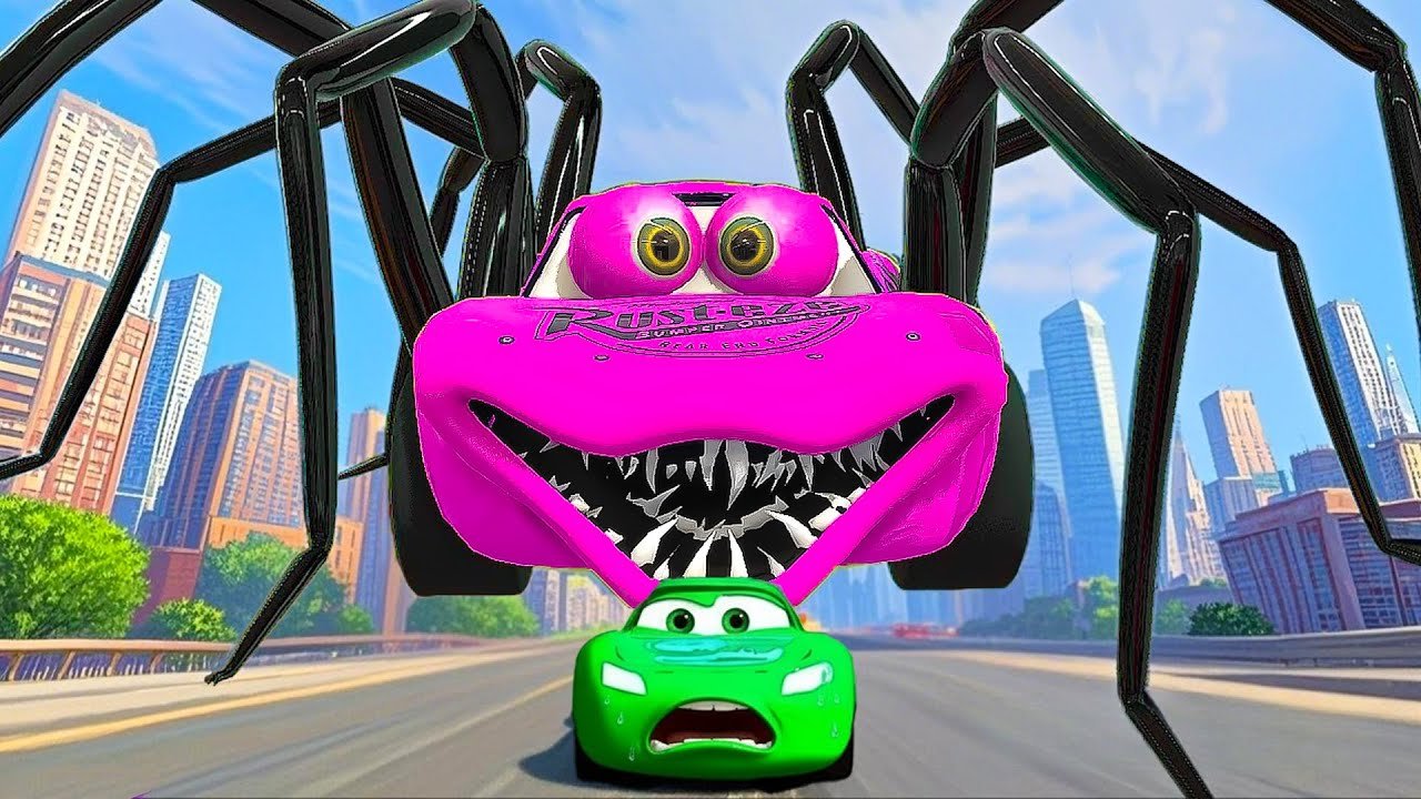 Crazy Escape From The Monster Meteorite McQueen Hicks Eater VS Lightning McQueen