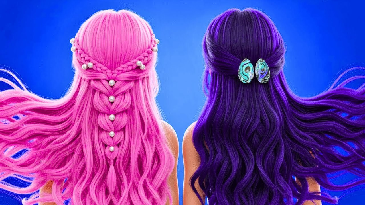 One Colored Makeover ❤️💙💜 Viral Mermaid Makeover