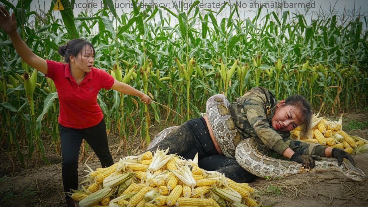 Harvest 1000+ Diamond Corn — Then a Giant Python Sneak Up Behind . Shocking Save