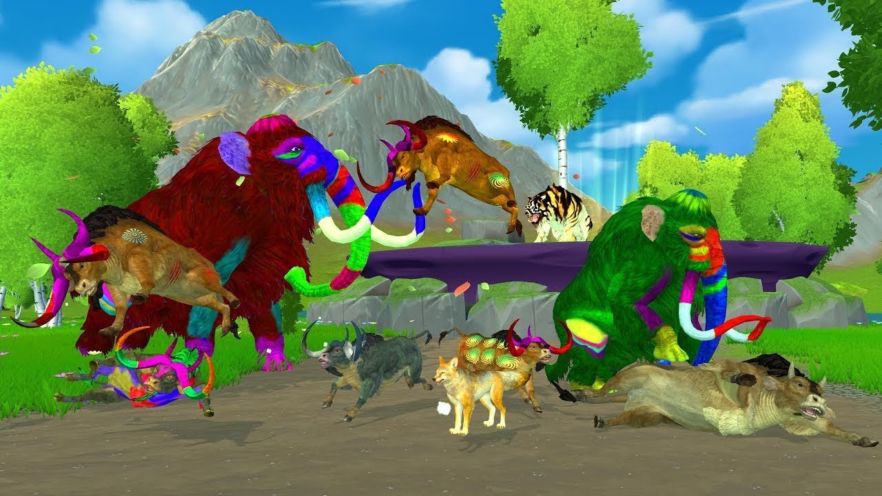 The Shocking Truth: Zombie Tigers vs. Cow Cartoon Rescue with Woolly Mammoth Elephant