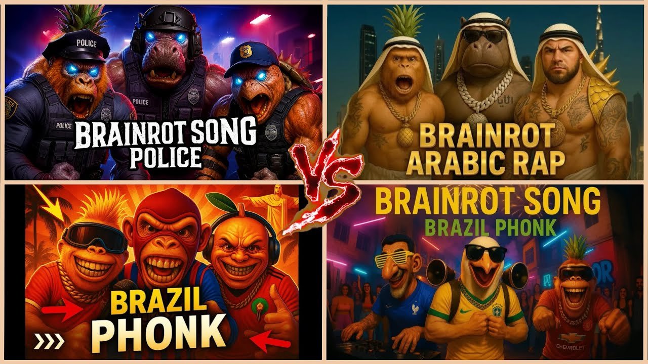 BRAINROT SONG POLICE 🆚 BRAINROT ARABIC RAP🆚 BRAINROT BRAZIL PHONK🆚 BRAINROT BRAZIL PHONK.