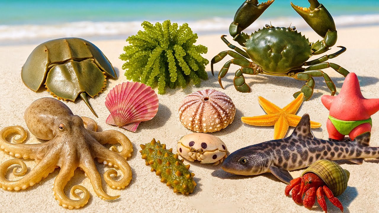 AMAZING! CATCHING ⭐ Pink Starfish, 🦈 Shark, 🐙 Octopus, 🦪 Horseshoe Crab, 🪸 Sea Cucumber, 🐚 Scallops