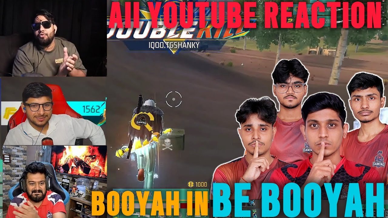BOOYAH IN BE BOOYAH 😱| TG SHANKY OP GAMEPLAY 🤯| ALL YOUTUBER REACTION | BE BOOYAH