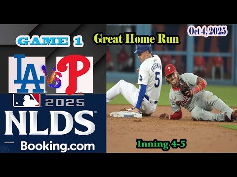 Los Angeles Dodgers vs Philadelphia Phillies NLDS inning 4-5 Game 1 Highlights -MLB 4/10/2025