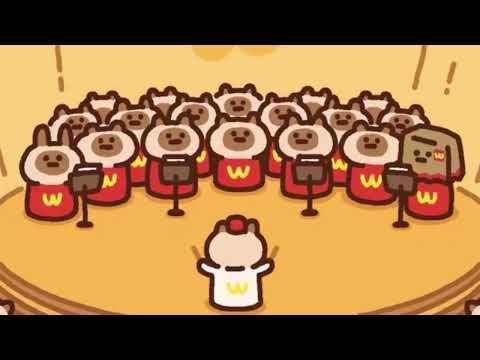 The cute cats are singing the McDonald's