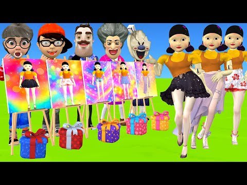 Squid Game vs Scary Teacher 3D Birthday Gift Beautiful or Faulty Dress & Dressing Room Challenge