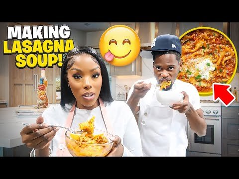 NYC COUPLE MAKES LASAGNA SOUP !! MOD & WHITNEY!! * CHAOTIC COOKING VLOG *