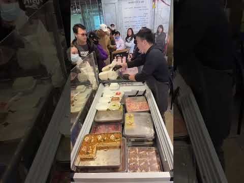 Street food #275 Delicious Tiramisu with crowded people