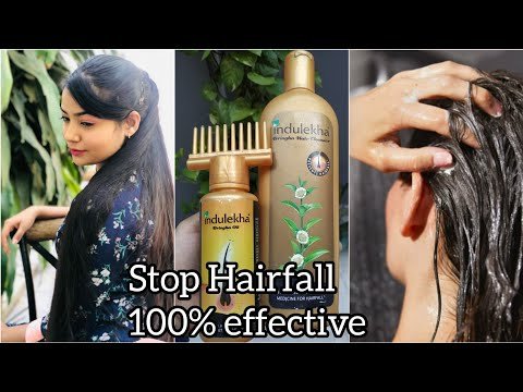How to Oil & Shampoo (DEMO) to stop HAIRFALL | Indulekha oil+shampoo