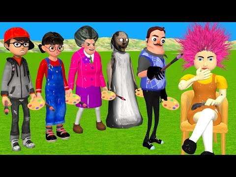 Scary Teacher 3D vs Squid Game Who Will Have The Most Beautiful Hair 5 Times Challenge