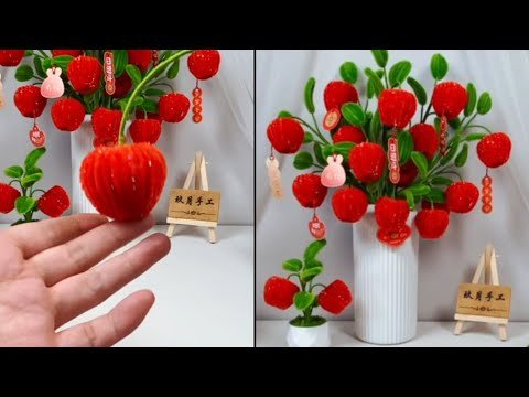 How To Make Pipe Cleaner Flower Pot | Very Easy Diy Crafts | Flower Chenille Stems