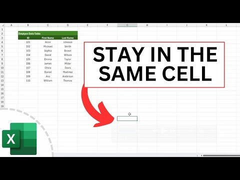 How Do You Press ENTER in Excel and STAY IN THE SAME CELL