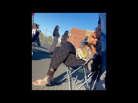 Candid Ebony W/ PERFECT Feet & Pretty Toes Amazing Shoeplay Dangling and Feet Shaking in Sandals