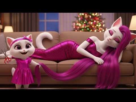 Naught✂️🥺 cat cuts mother's hair 💥And what ha...