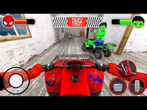 Playing as Spider Baby VS Hulk Baby Quad Bike Race in Granny House