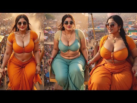 ✨ Saree Lookbook 2025 | Village Fair Giant Wheel Concept | Desi Vibes AI