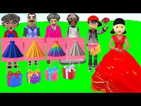 Scary Teacher 3D vs Squid Game Birthday Gift Beautiful or Faulty Dress & Dressing Room Challenge