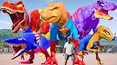 Epic Tyrannosaurus Rex vs Pro 8 Superhero Dinosaurs l Jurassic World Evolution 2 Dinosaur Fight