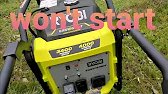 Starting problem with new Ryobi 4000 watt inverter generator from home depot