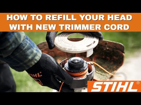 How to refill your auto-cut Stihl head brush cutter with new cord replace string trimmer line