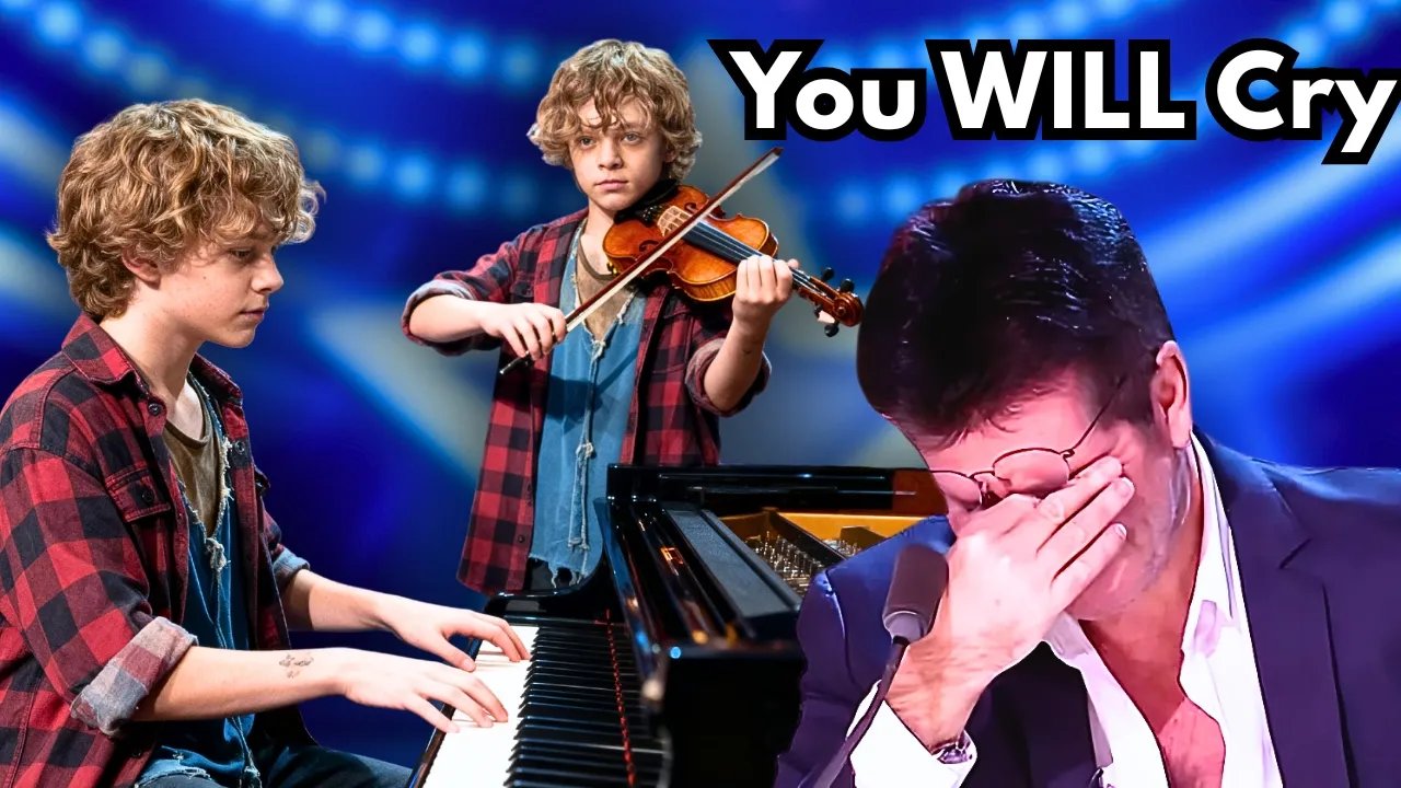 Everyone FROZE as 12-Year-Old Homeless Identical Twin Brothers Played a DUET That Broke Every Heart!