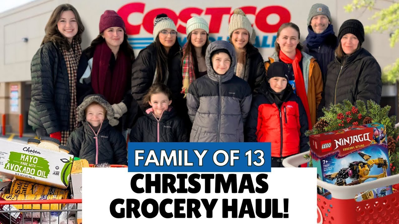 Massive $2,222 Christmas Grocery Haul & Last-Minute Gift Shopping | Family of 13