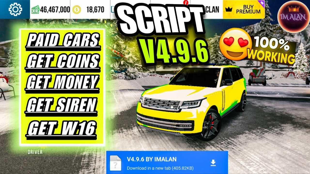SCRIPT CAR PARKING MULTIPLAYER UPDATE V4.9.6 ALL IN ONE MENU 2025 UNLIMITED (COINS&MONEY) سكربت