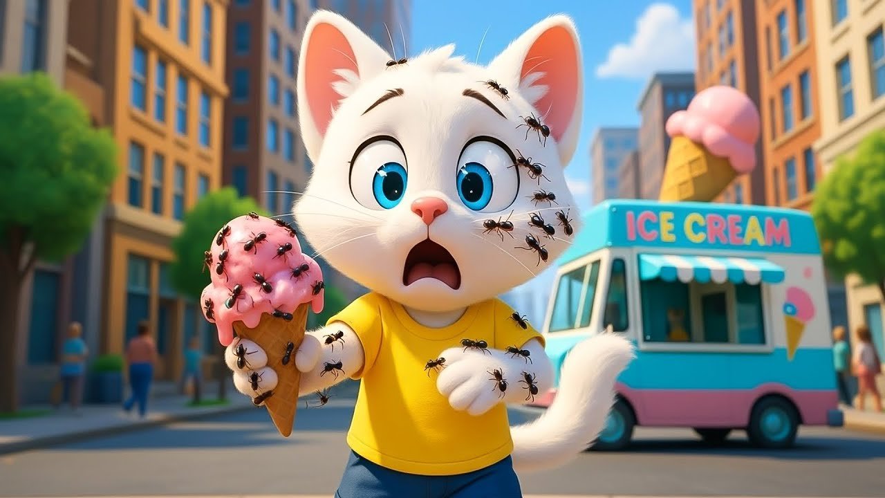 🐾🍨 AI Animated Short: A Playful Kitten’s Sweet Summer Surprise #aicat #cat#catshort#catstory