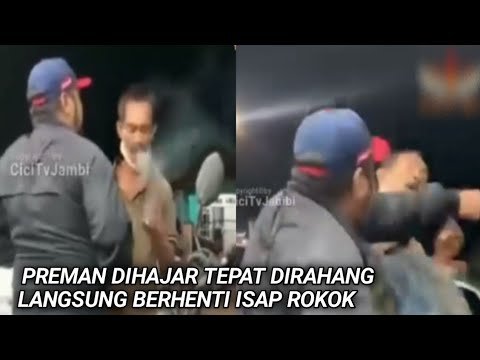 PREMAN DIHAJAR TEPAT DIRAHANG! LANGSUNG BERHENTI ISAP ROKOK