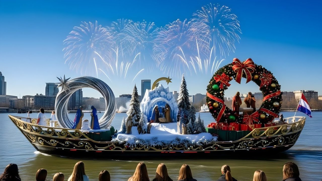 USA’s Biggest River Parade EVER | Giant Jesus & Santa Floats in a Massive Convoy (4K)*