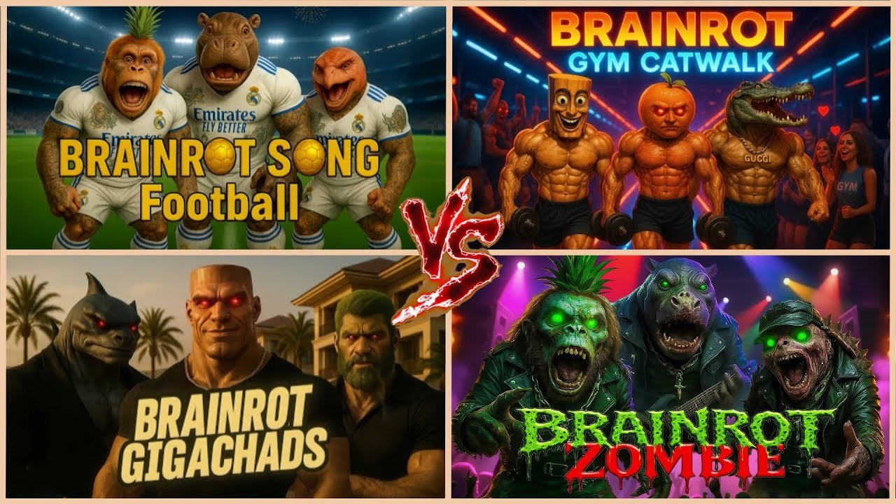 BRAINROT SONG FOOTBALL🆚 BRAINROT GYM CATWALK🆚 BRAINROT GIGACHADS🆚 BRAINROT ZOMBIE