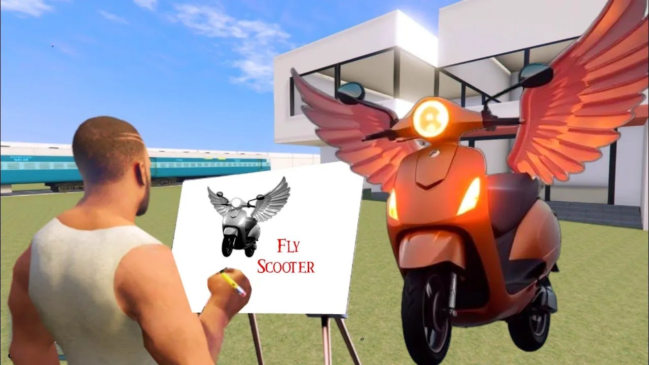 INDIAN BIKES DRIVING : Franklin Uses Magical Painting To Draw A Craziest Fly Scooter
