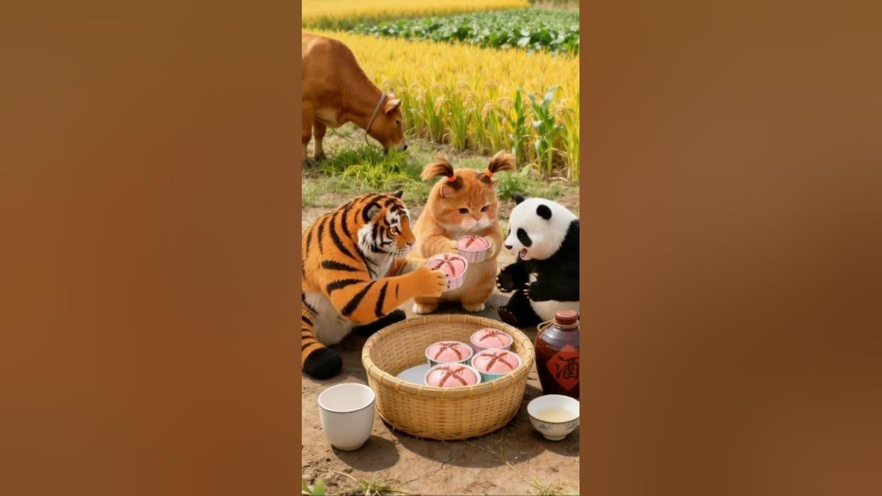 This Chubby Orange Cat Can Not Only Cook, But Also Wears Pigtails! 🐱🍳#cat #catchef #chonky #tiger